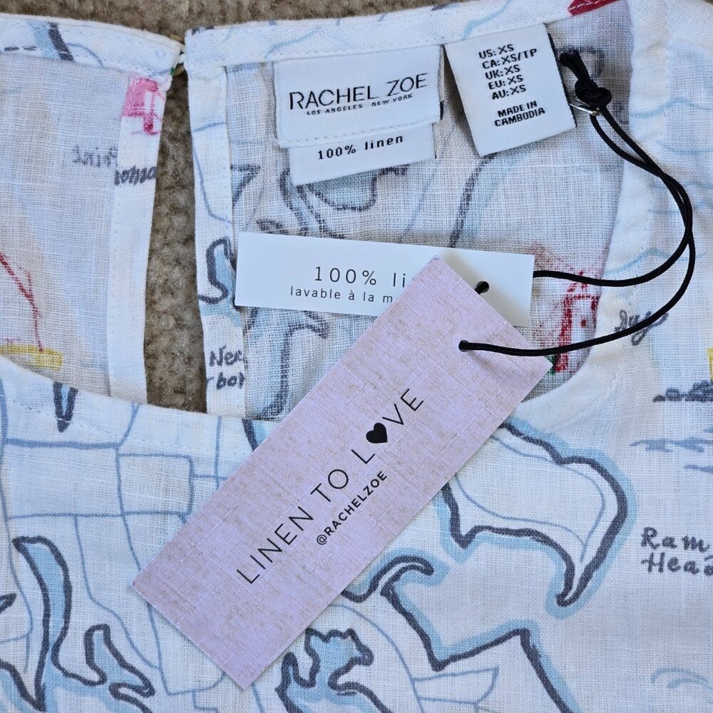 NWT Shelter Island Map Linen Dress Hamptons Long Island NY - Picture 2 of 10